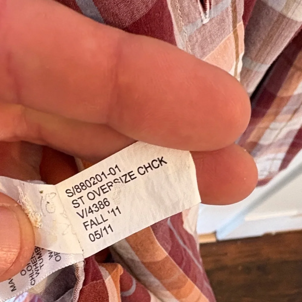 Banana‎ Republic Men's Plaid Shirt - Red, White, and Brown
